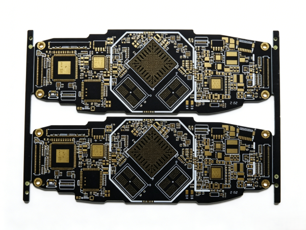 8层2阶HDI沉金黑油拼板PCB