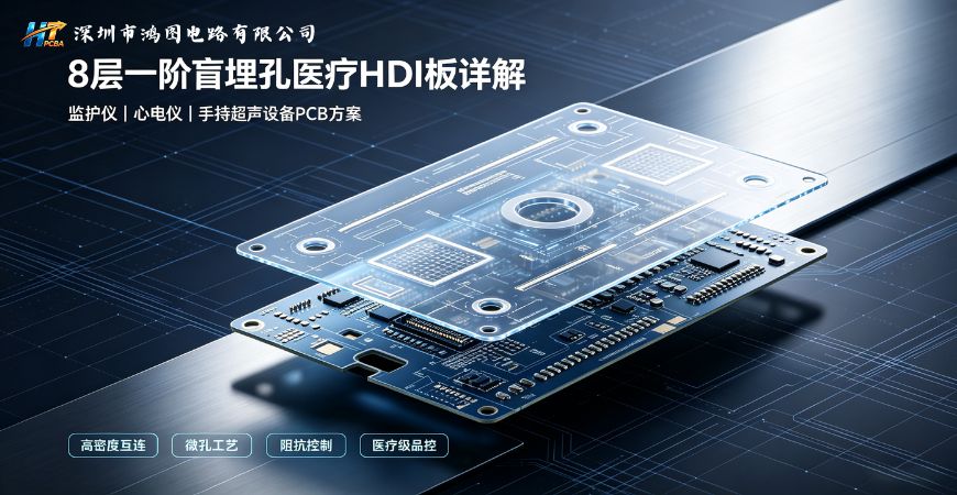 8层一阶盲埋孔医疗HDI板详解：监护仪、心电仪PCB设计、工艺难点、整改方案与交期